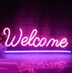 welcome neon sign